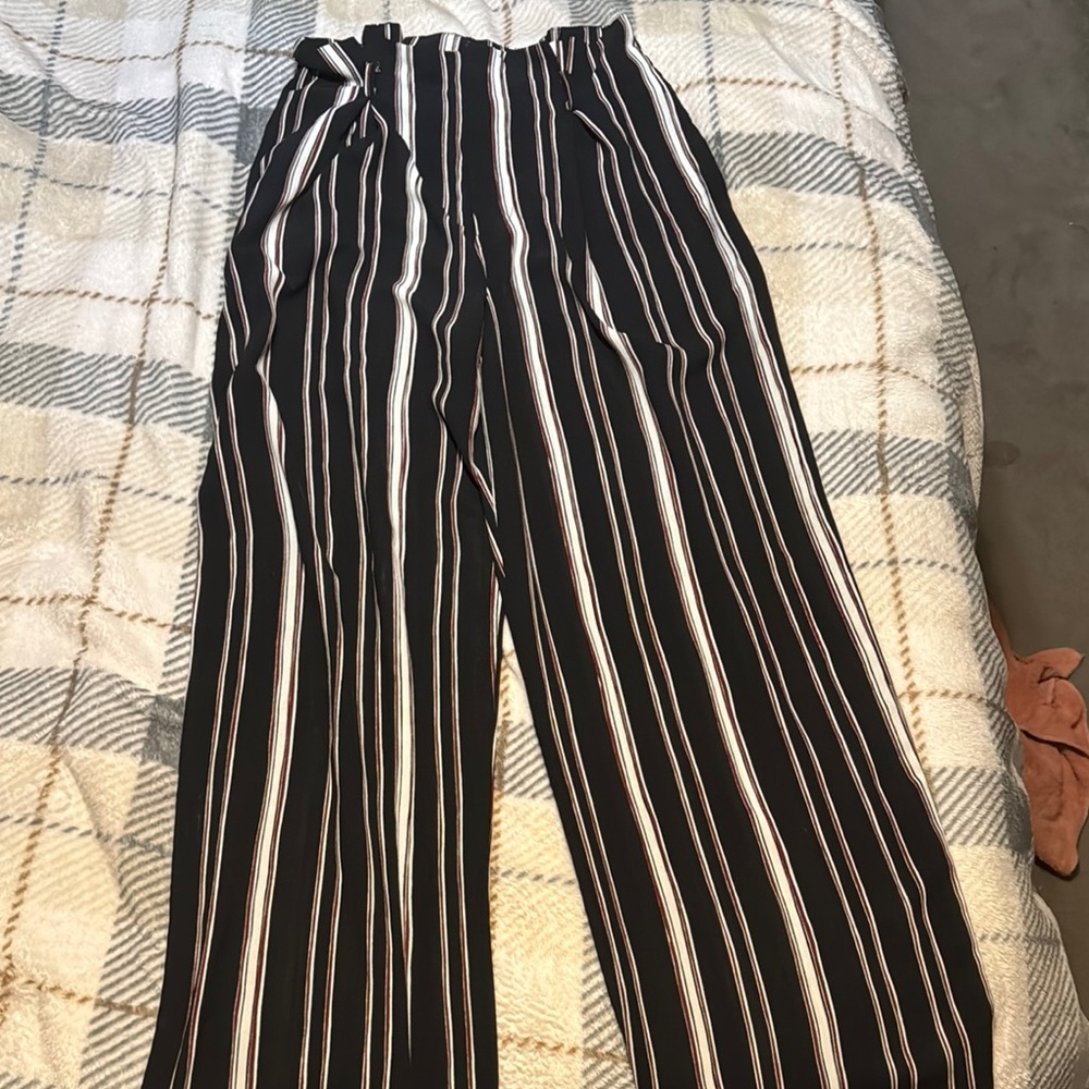 Striped Black and White Women's Pants
